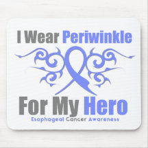 Esophageal Cancer Periwinkle Ribbon Hero Mousepads