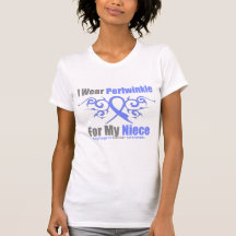 Esophageal Cancer Periwinkle Ribbon Niece Tshirts