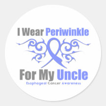 Esophageal Cancer Periwinkle Ribbon Uncle Stickers