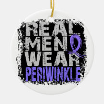 Esophageal Cancer Real Men Wear Periwinkle Christmas Ornament