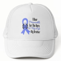 Esophageal Cancer Ribbon Hero My Brother hats by cancerapparel Esophageal Cancer Ribbon Hero My Brother hats