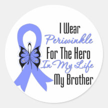 Esophageal Cancer Ribbon Hero My Brother Round Stickers
