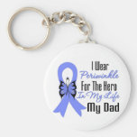 Esophageal Cancer Ribbon Hero My Dad Keychain