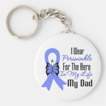 Esophageal Cancer Ribbon Hero My Dad Keychain