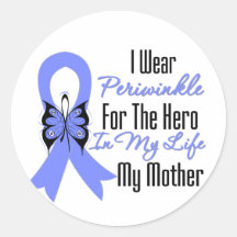 Esophageal Cancer Ribbon Hero My Mother Round Sticker