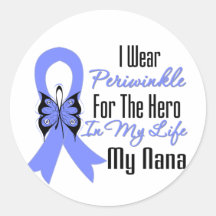 Esophageal Cancer Ribbon Hero My Nana Round Stickers