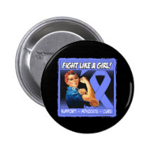 Esophageal Cancer Rosie Riveter Fight Like a Girl Pin