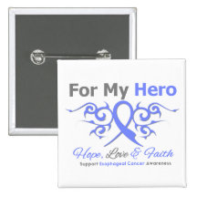 Esophageal Cancer Tribal Ribbon Hero Pins