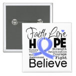 Esophageal Cancer Typographic Faith Love Hope Pin