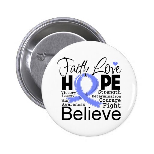 Esophageal Cancer Typographic Faith Love Hope Pin