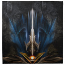 Espada del arte ligero del fractal servilleta imprimida