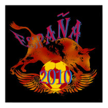España 2010 Grunge Toro soccer ball gifts posters by LaFuriaRoja España 2010 Grunge Toro soccer ball gifts posters