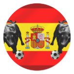 España La Furia Roja futbol Toro Flag of Spain Round Stickers
