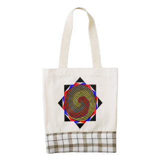 Espiral azul amarillo rojo bolsa tote zazzle HEART