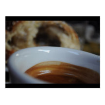 Espresso and Cinnamon-roll Post Card