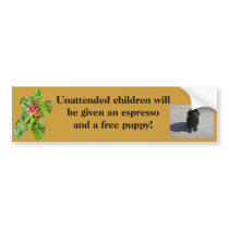 Espresso and puppy Sticker bumper stickers by bwissinger Espresso and puppy Sticker bumper stickers