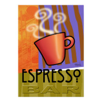 Espresso Bar Poster posters by CherylDanielsart Espresso Bar Poster posters