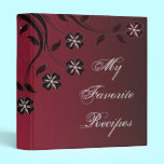 Espresso Crimson Floral Swirl Recipe Book binders