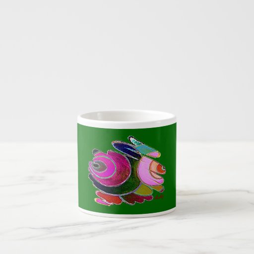 Espresso Mug Pink Frigg on Green