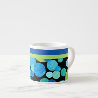 Espresso Mug with Blue Moons Pattern