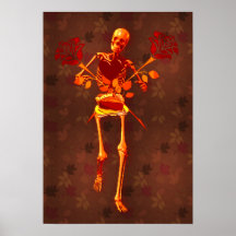 Esqueleto del día de fiesta poster