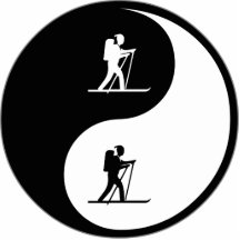 Esquí del campo a través de Yin Yang Escultura Fotográfica