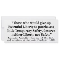 Essential Liberty and Temporary Safety Franklin Invitation