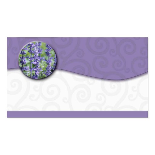 Essential oil Lavender Swirl Business Cards (front side)