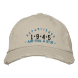 Established 1945 Stud Embroidery Hat Embroidered Baseball Caps