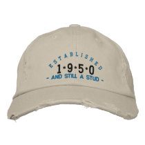 Established 1950 Stud Embroidery Hat Embroidered Baseball Caps