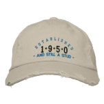 Established 1950 Stud Embroidery Hat Embroidered Baseball Caps