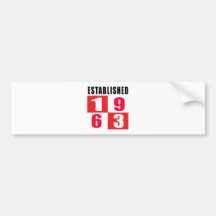 Established 1963 Birthday Designs Bumper Sticker