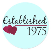 Established 1975 round sticker
