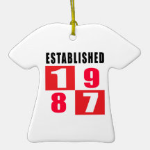 Established 1987 Birthday Designs Ornament