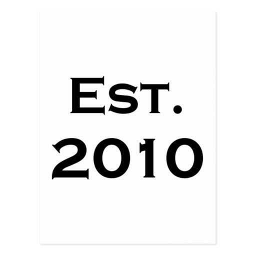 established 2010 postcard