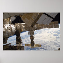 Estación espacial internacional y ruso Soyuz Poster