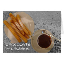 Estafa Churros de Caliente del chocolate Tarjetón
