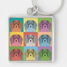 Estallido-Arte arrogante del perro de aguas de rey Llaveros Personalizados