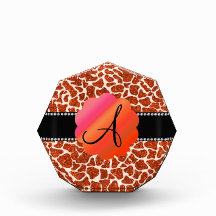 Estampado de girafa anaranjado del brillo del mono