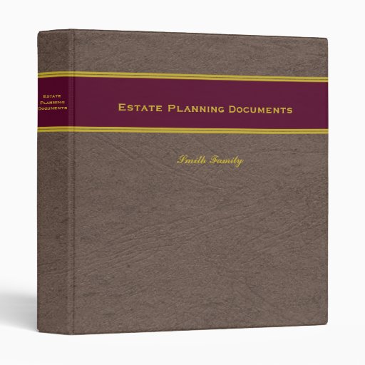 Estate Planning with Custom Name 1inch binder Zazzle