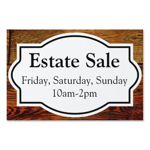 Estate Sale, WoodLook Yard Sign Zazzle