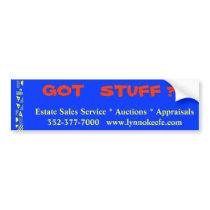 Estate Sales Service * Auctions * Appraisals bumper stickers by lynnokeefe Estate Sales Service * Auctions * Appraisals bumper stickers