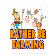 esté cultivando bastante el granjero y vacas lindo tarjetas postales
