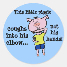 Este pequeño piggie 4 pegatina redonda