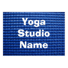 Estera pegajosa azul de la yoga plantilla de tarjeta personal