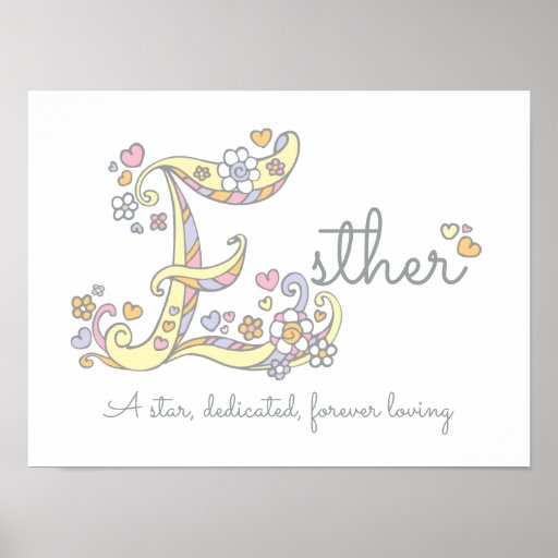 Esther girls name meaning poster Zazzle