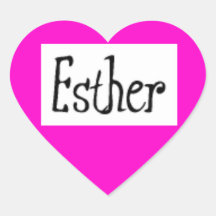 Esther name heart sticker