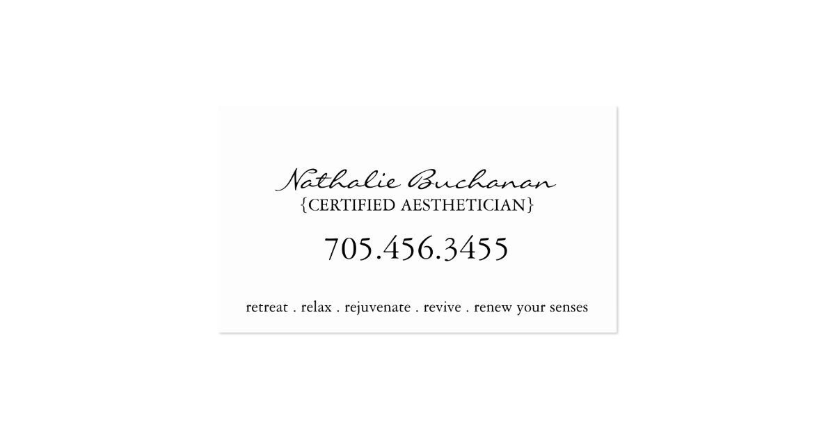 Esthetician Business Card Zazzle