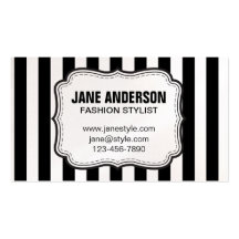 ESTILISTA blanco negro de la MODA del modelo de la Tarjetas De Visita