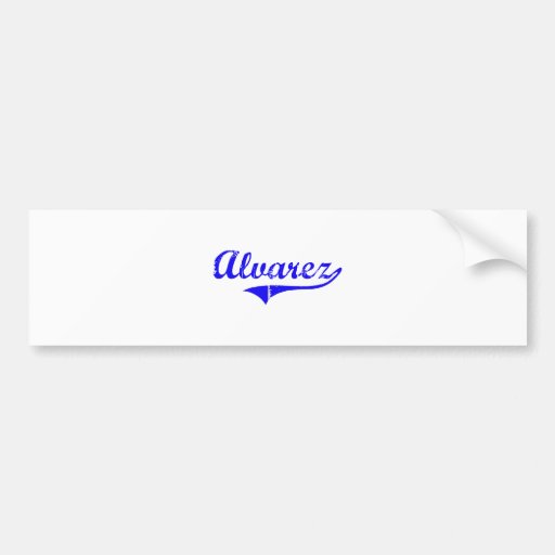 Estilo de la obra clásica del apellido de Alvarez Etiqueta De Parachoque